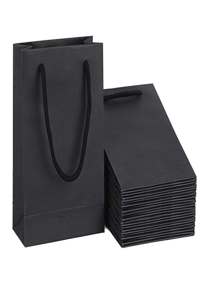 driew Black Gift Bags with Handles, Medium Paper Bags Gift Bag Black 7.5x3x10 inches Pack of 50 - Image 1